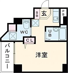 コアハイム八王子 5階ワンルームの間取り