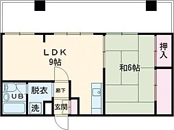 花小金井第一ビル 5階1LDKの間取り