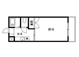 第3三池ビル 1階1Kの間取り