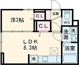 セレスティア柴又IV 1階1DKの間取り