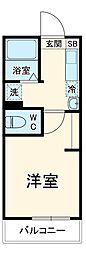 H.Aホライゾン 1階1Kの間取り