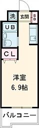 インプルーブ高井戸 2階ワンルームの間取り
