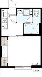 リブリ・王子神谷 2階1Kの間取り