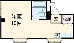 コーボルト五反野 2階ワンルームの間取り