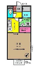 ドミールエスポア 1階1Kの間取り