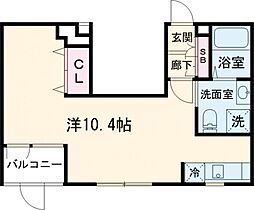 ＰＥＲＳＩＣＡ　ＮＡＫＡＮＯ 1階ワンルームの間取り