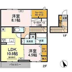 ＬｕｇａｒＳｅｇｕｒｏ 202 2階2SLDKの間取り