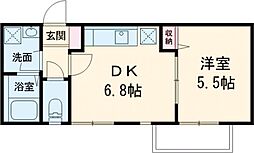 コーポヤマオカ 2階1DKの間取り