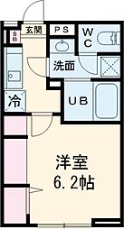 エクレール芦花公園 1階1Kの間取り