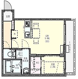 リディアコート南流山I 3階1LDKの間取り
