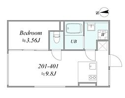 trias236 4階1LDKの間取り
