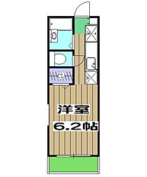 ジュノア神足 2階1Kの間取り