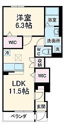 ＫＡＫＩＮＯＫＩ　ＴＥＲＲＡＣＥ 1階1LDKの間取り