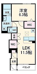 ＫＡＫＩＮＯＫＩ　ＴＥＲＲＡＣＥ 1階1LDKの間取り