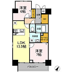 Ａｃｔ　Ｖａｌｏｒｅ 8階2LDKの間取り