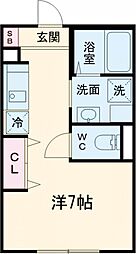 コルビジェIV 1階ワンルームの間取り