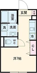 コルビジェIV 1階ワンルームの間取り