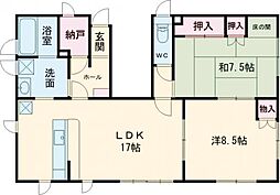 西片倉タウンハウス 1階2LDKの間取り