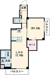 グレース 2階1LDKの間取り