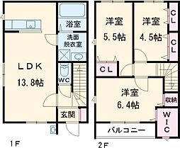 Ｔｗｉｎ　Ｔｅｒｒａｃｅ笠原 103 1階3LDKの間取り