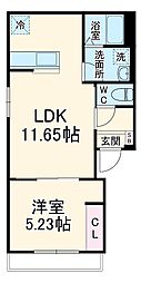 南浦和3丁目新築 2階1LDKの間取り