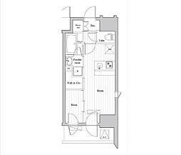 アークマーク大森町アジールコート 5階1DKの間取り