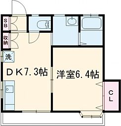 スマイルハイツ 1階1DKの間取り