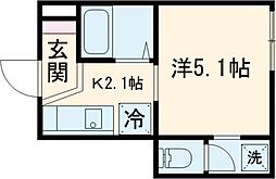 Relation青砥 1階1Kの間取り
