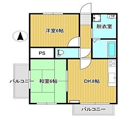 ブルーパールマンション 2階2LDKの間取り