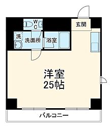 ループ北町 2階1Kの間取り