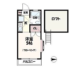 サンコーパレス 2階1Kの間取り