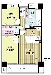 コンセール大森山王弐番館 2階2LDKの間取り