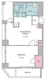 Ｇａｒｄｅｎ　Ｉ’ｌｌ　Ｙｏｔｓｕｙａ 10階1LDKの間取り