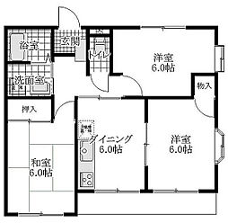 スモールマウンテンハイム 1階3DKの間取り