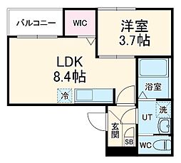 Revive黄金 1階1LDKの間取り