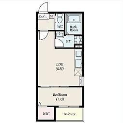Revive黄金 3階1LDKの間取り