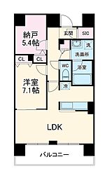 さくらHills Rokuban Platinum Residence 6階2LDKの間取り