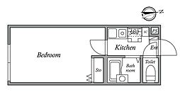 リバープレイス梅島 3階1Kの間取り