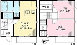 プレジール・Ｙ 1階2LDKの間取り