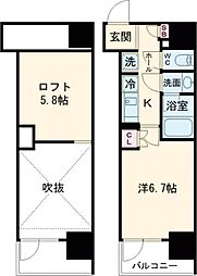 JR山手線 大崎駅 徒歩7分の賃貸マンション 3階1Kの間取り
