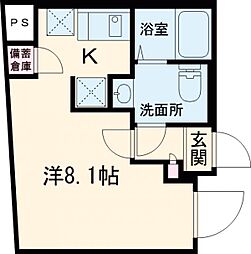 アルファ早宮 2階1Kの間取り
