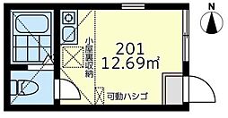 ユナイト川崎ショピニストの調べ 2階ワンルームの間取り