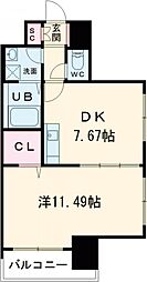 カメリア・コート二子玉川 3階1DKの間取り
