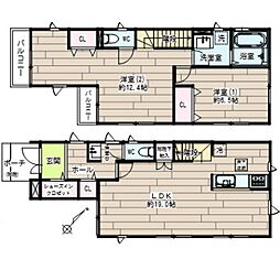 山王2丁目戸建 1階2LDKの間取り