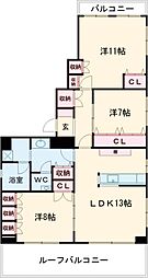 ローヤルマンション 2階3LDKの間取り