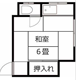 西尾荘 1階ワンルームの間取り