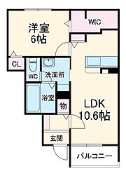 ノール・エトワール 1階1LDKの間取り