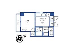 ホウコハイム 4階1DKの間取り