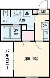 Forest Park Hills 2階1Kの間取り