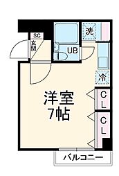 ブルームライフ戸田公園 1階ワンルームの間取り